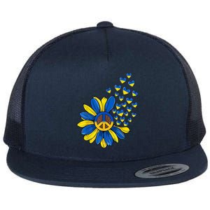 Autism Awareness Peace Sunflower Flat Bill Trucker Hat