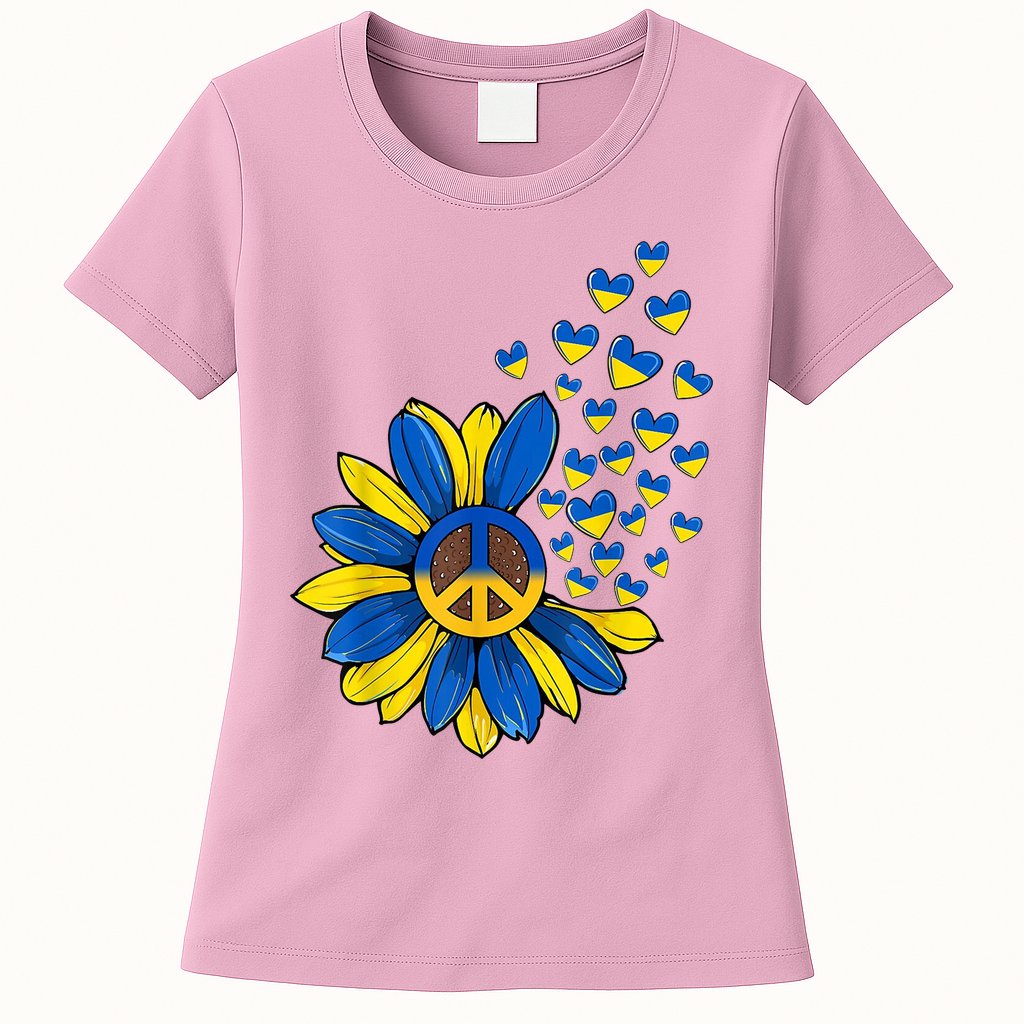Autism Awareness Peace Sunflower Womens T-Shirt