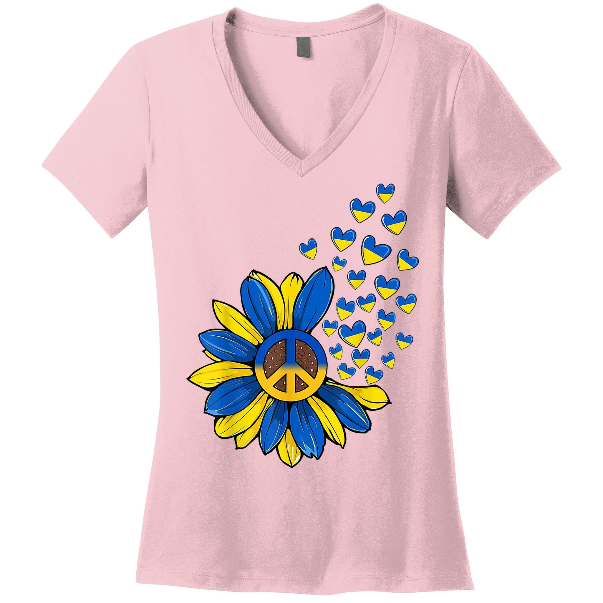 Autism Awareness Peace Sunflower Women's V-Neck T-Shirt
