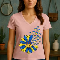 Autism Awareness Peace Sunflower Women's V-Neck T-Shirt