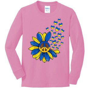 Autism Awareness Peace Sunflower Kids Long Sleeve Shirt