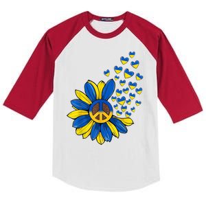 Autism Awareness Peace Sunflower Kids Colorblock Raglan Jersey