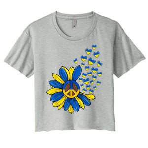 Autism Awareness Peace Sunflower Women's Crop Top Tee