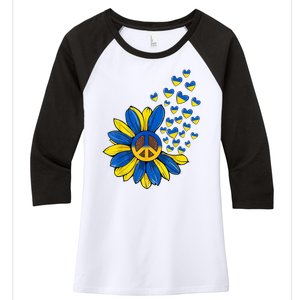 Autism Awareness Peace Sunflower Women's Tri-Blend 3/4-Sleeve Raglan Shirt