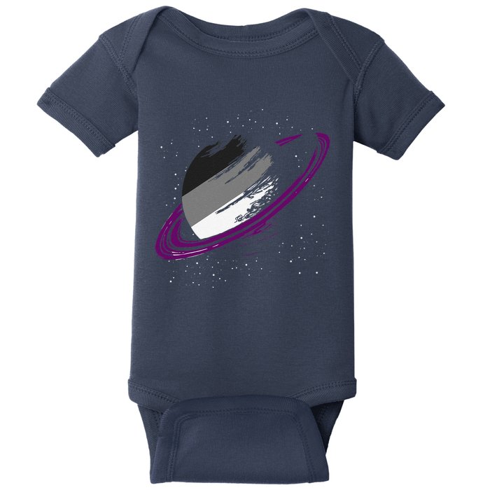 Asexual Ace Pride Month Saturn Queer Lgbtq Asexual Baby Bodysuit