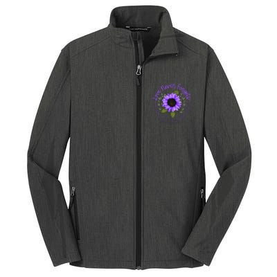 Alzheimer Awareness Purple Sunflower Core Soft Shell Jacket