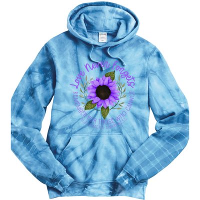 Alzheimer Awareness Purple Sunflower Tie Dye Hoodie