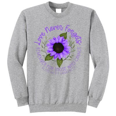 Alzheimer Awareness Purple Sunflower Tall Sweatshirt