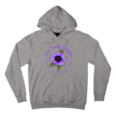 Alzheimer Awareness Purple Sunflower Tall Hoodie