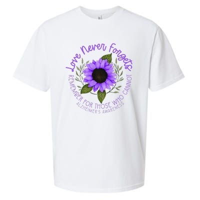 Alzheimer Awareness Purple Sunflower Sueded Cloud Jersey T-Shirt