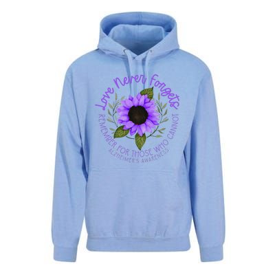 Alzheimer Awareness Purple Sunflower Unisex Surf Hoodie