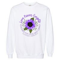 Alzheimer Awareness Purple Sunflower Garment-Dyed Sweatshirt