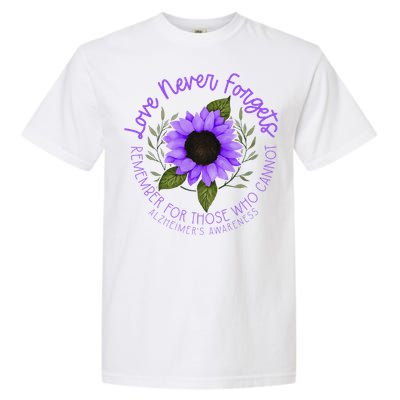 Alzheimer Awareness Purple Sunflower Garment-Dyed Heavyweight T-Shirt