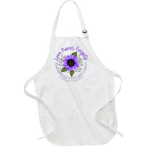 Alzheimer Awareness Purple Sunflower Full-Length Apron With Pockets