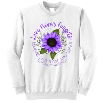 Alzheimer Awareness Purple Sunflower Sweatshirt