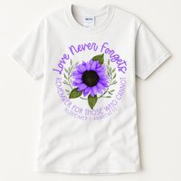 Alzheimer Awareness Purple Sunflower Tall T-Shirt