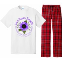 Alzheimer Awareness Purple Sunflower Pajama Set