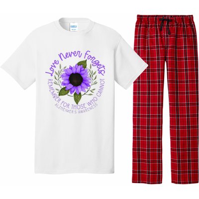 Alzheimer Awareness Purple Sunflower Pajama Set