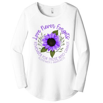 Alzheimer Awareness Purple Sunflower Women's Perfect Tri Tunic Long Sleeve Shirt