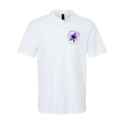 Alzheimer Awareness Purple Sunflower Softstyle Adult Sport Polo