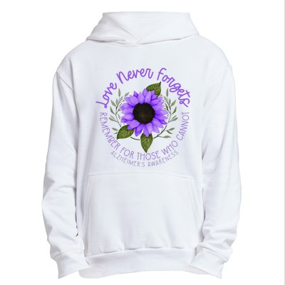 Alzheimer Awareness Purple Sunflower Urban Pullover Hoodie