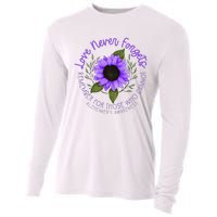 Alzheimer Awareness Purple Sunflower Cooling Performance Long Sleeve Crew