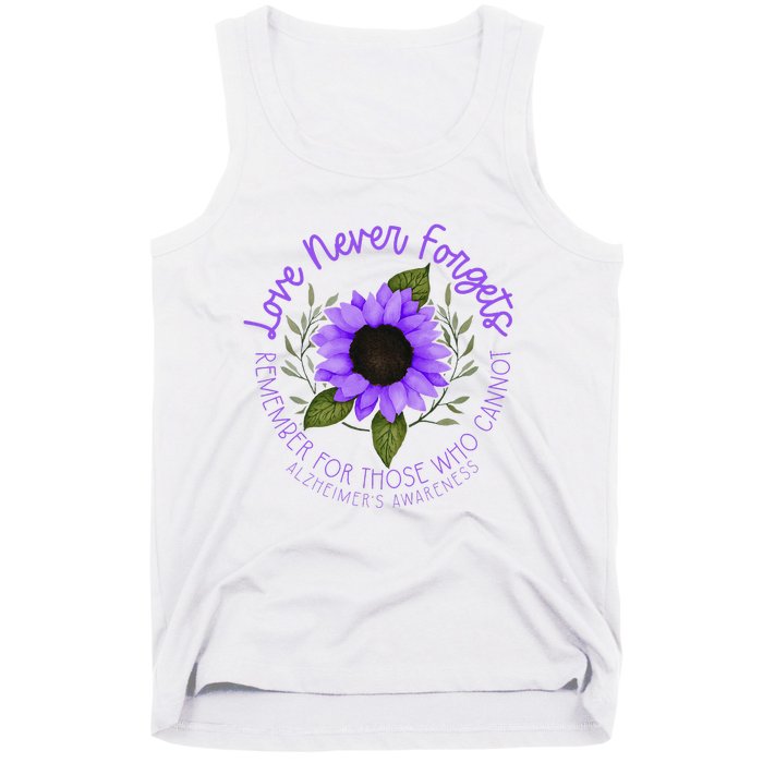 Alzheimer Awareness Purple Sunflower Tank Top