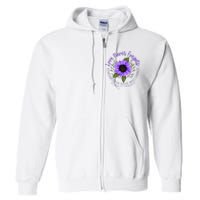 Alzheimer Awareness Purple Sunflower Full Zip Hoodie