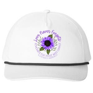 Alzheimer Awareness Purple Sunflower Snapback Five-Panel Rope Hat