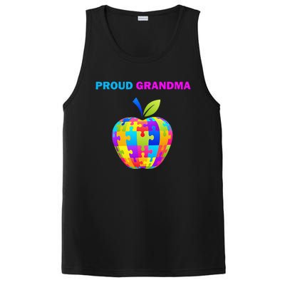 Autism Awareness Proud Grandma; Autism Grandma Tee PosiCharge Competitor Tank