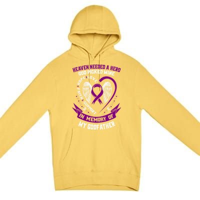 Alzheimers Awareness Products Memorial Loss Of Godfather Gift Premium Pullover Hoodie