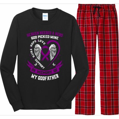 Alzheimers Awareness Products Memorial Loss Of Godfather Gift Long Sleeve Pajama Set