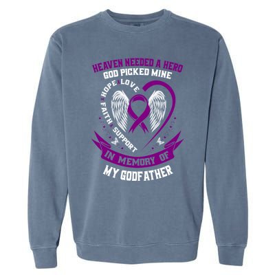 Alzheimers Awareness Products Memorial Loss Of Godfather Gift Garment-Dyed Sweatshirt