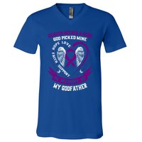 Alzheimers Awareness Products Memorial Loss Of Godfather Gift V-Neck T-Shirt