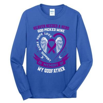 Alzheimers Awareness Products Memorial Loss Of Godfather Gift Tall Long Sleeve T-Shirt