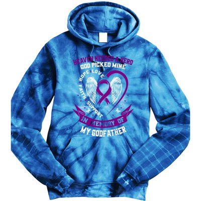 Alzheimers Awareness Products Memorial Loss Of Godfather Gift Tie Dye Hoodie