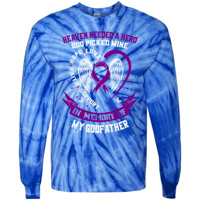 Alzheimers Awareness Products Memorial Loss Of Godfather Gift Tie-Dye Long Sleeve Shirt