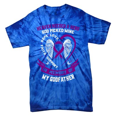 Alzheimers Awareness Products Memorial Loss Of Godfather Gift Tie-Dye T-Shirt