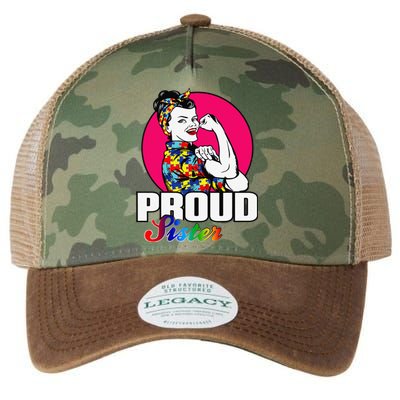 Autism Awareness Proud Sister Embrace Differences Gift Legacy Tie Dye Trucker Hat