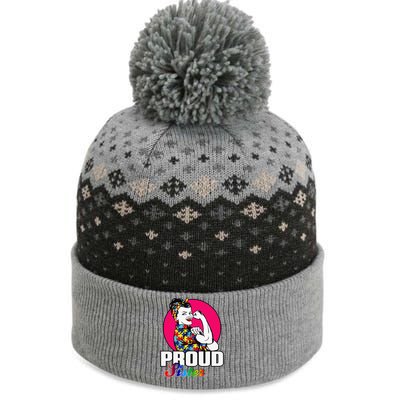 Autism Awareness Proud Sister Embrace Differences Gift The Baniff Cuffed Pom Beanie