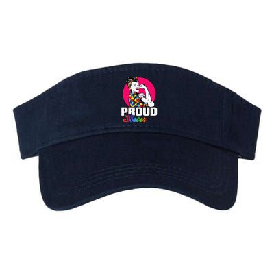 Autism Awareness Proud Sister Embrace Differences Gift Valucap Bio-Washed Visor