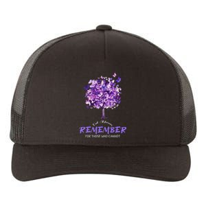 Alzheimers Awareness Purple Butterfly Yupoong Adult 5-Panel Trucker Hat