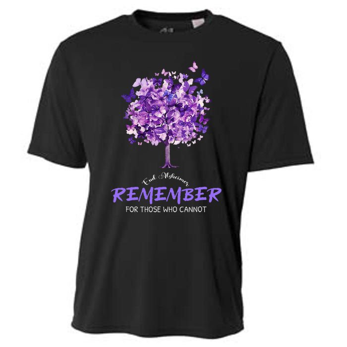 Alzheimers Awareness Purple Butterfly Cooling Performance Crew T-Shirt