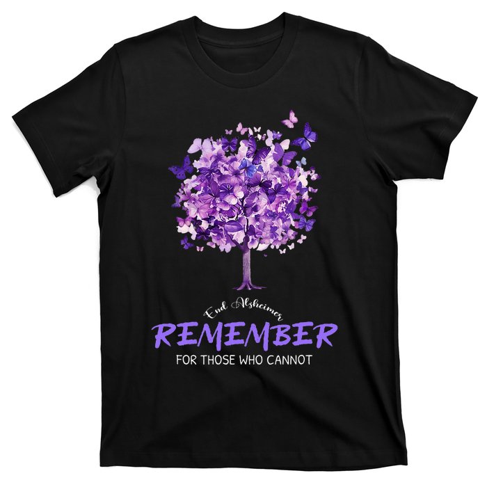 Alzheimers Awareness Purple Butterfly T-Shirt