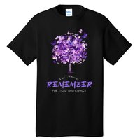 Alzheimers Awareness Purple Butterfly Tall T-Shirt