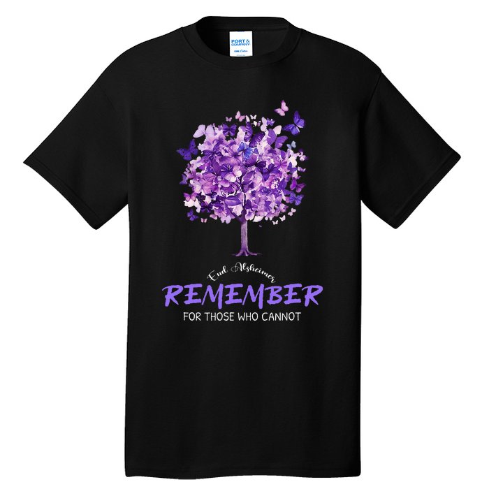 Alzheimers Awareness Purple Butterfly Tall T-Shirt