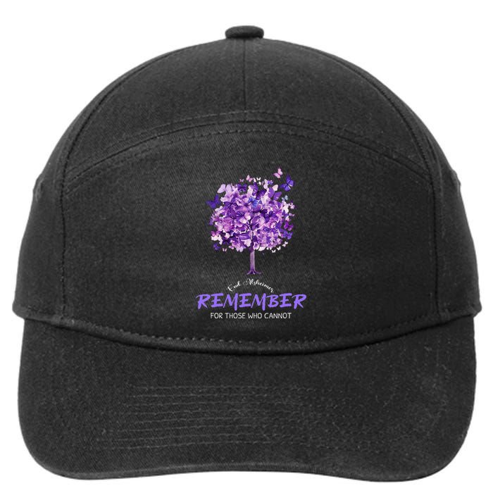 Alzheimers Awareness Purple Butterfly 7-Panel Snapback Hat