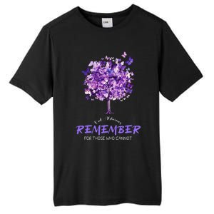 Alzheimers Awareness Purple Butterfly Tall Fusion ChromaSoft Performance T-Shirt