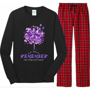 Alzheimers Awareness Purple Butterfly Long Sleeve Pajama Set