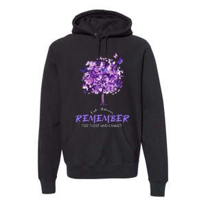 Alzheimers Awareness Purple Butterfly Premium Hoodie